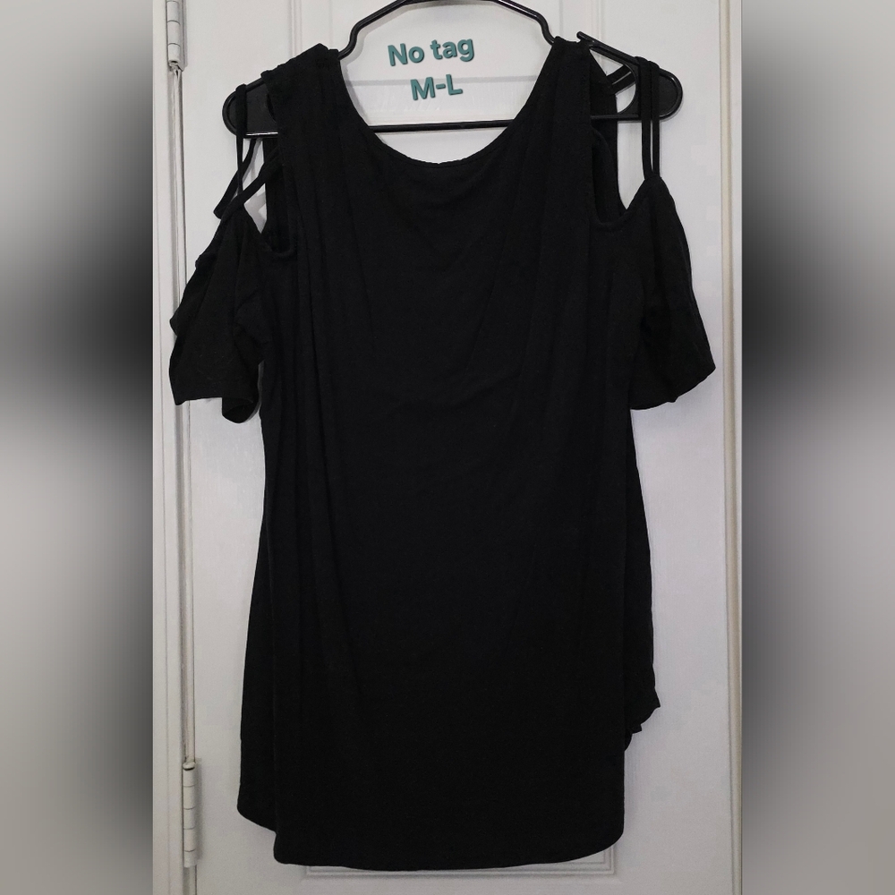 Women's Black Cold Shoulder Top